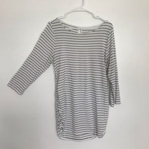 Motherhood Maternity Striped Quarter Sleeve Shirt
